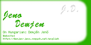 jeno demjen business card